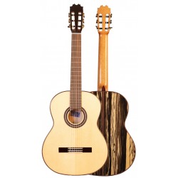 Martinez MF7 Guitarra Flamenca de Ebano Blanco y Tapa Maciza