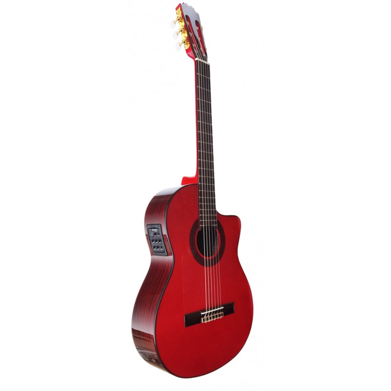 C320.580RS CEQ Roja Guitarra Flamenca Vicente Tatay Tomas - Fondo de Palosanto con Tapa de Abeto - Amplificada con Cutaway
